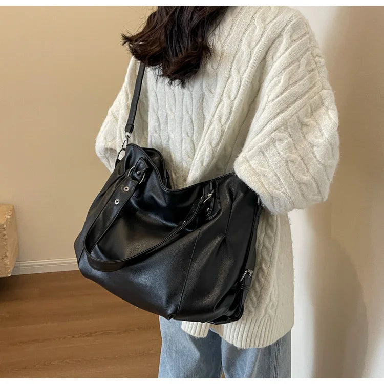 Soft Interior Shoulder Bag 2026 - High Quality Contrasting Color PU Handbag for Wome