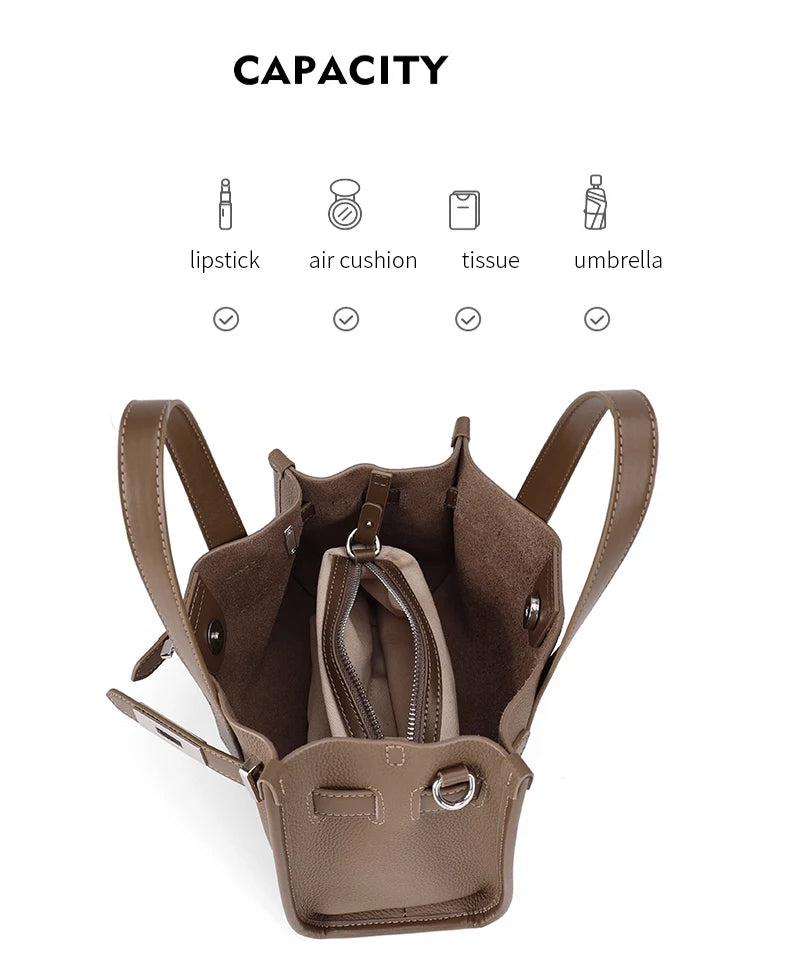 Cowhide Satchel Bag for Women 2026 - Mini Genuine Leather Crossbody Bag - JStorehub 