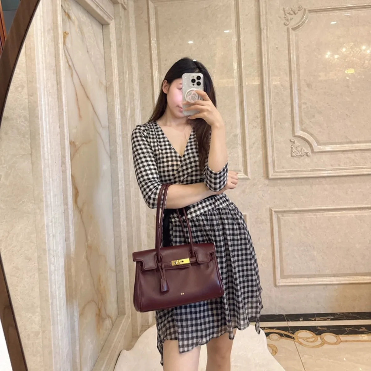 Large Capacity Breadstick Bag Small Design Trendy Lock Buckle - SalmanStore 