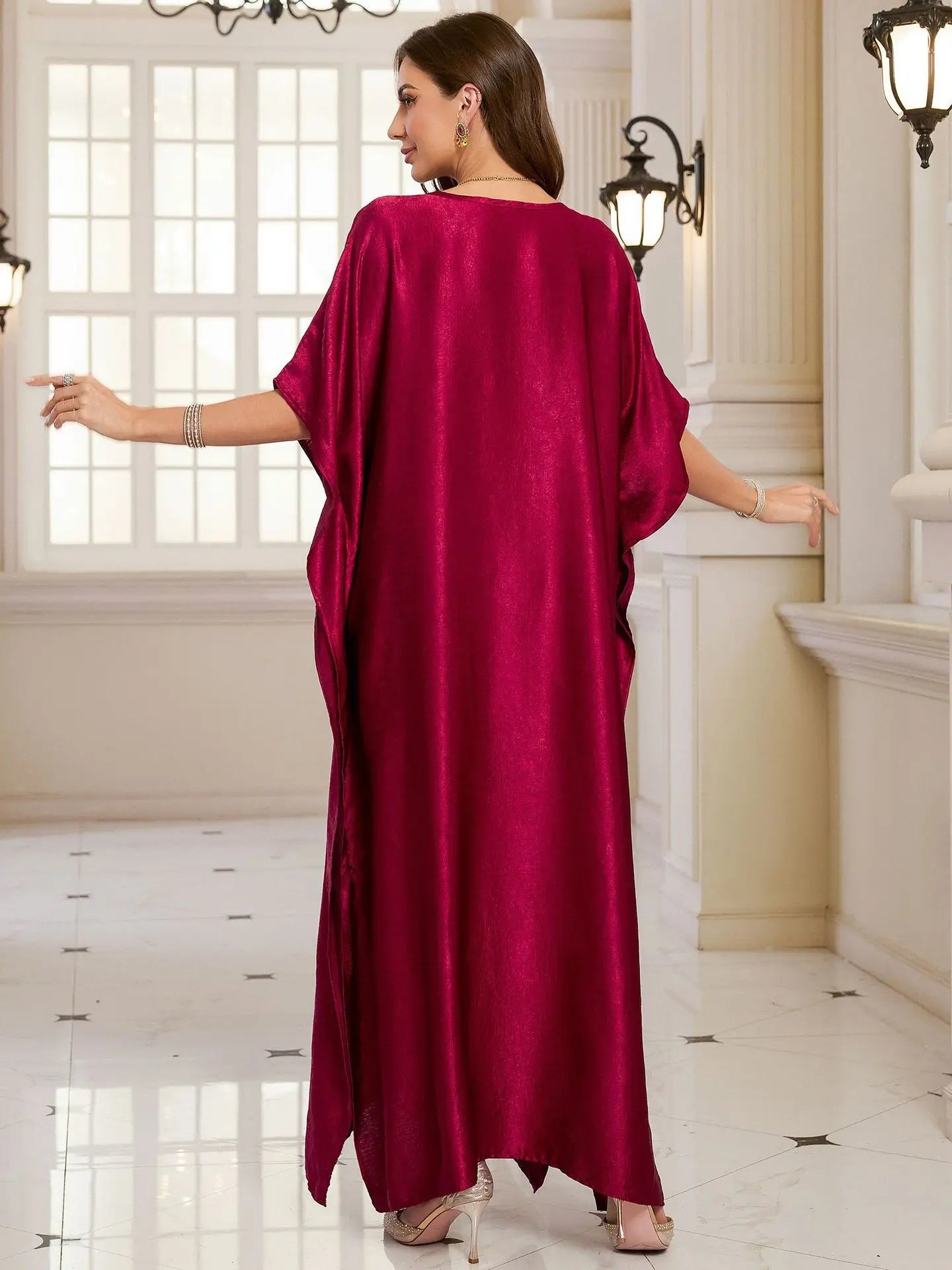 Women Embroidered Long Caftans Plus Size Kaftan Dresses Beach Bathing Suit Cover up moomoo Dress Moroccan Robe