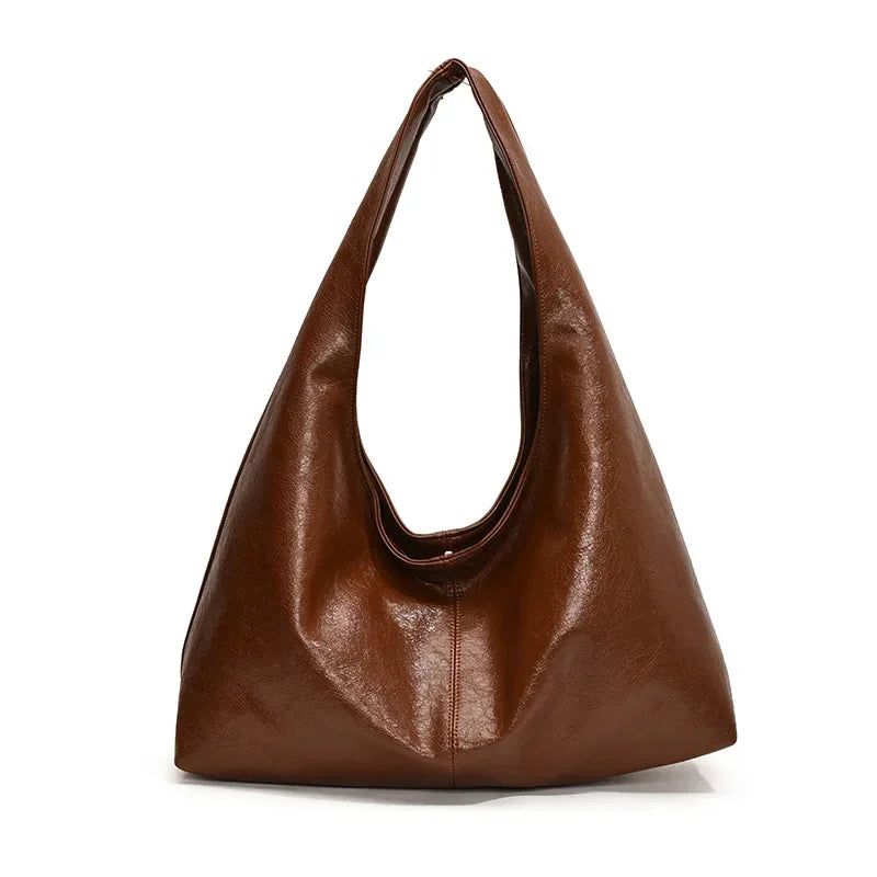 Big Black Shoulder Bag for Women - Large Hobo Soft Leather Crossbody Tote Bag