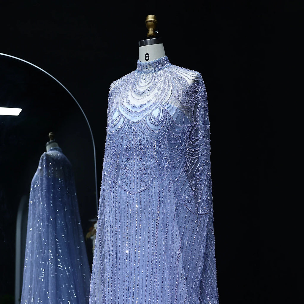 Customized Luxury Nude Caftan Prom Evening Dress - Elegant Party Gown - JStorehub 
