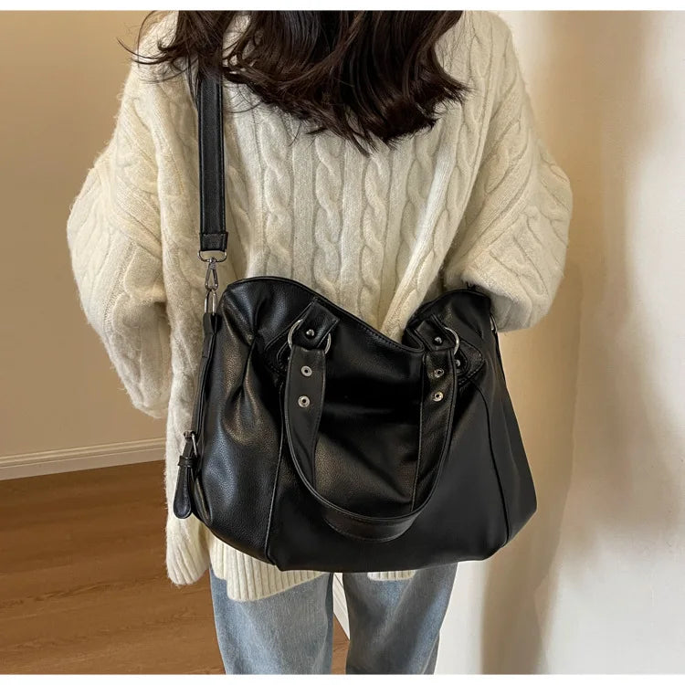 Soft Interior Shoulder Bag 2026 - High Quality Contrasting Color PU Handbag for Wome