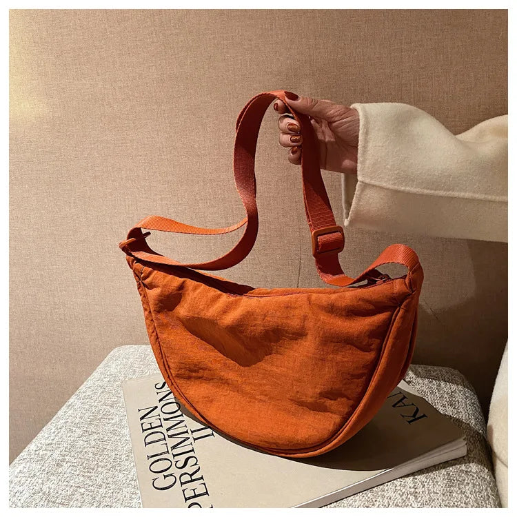 Casual Nylon Hobo Crossbody Bag for Women - Large Capacity Designer Shoulder