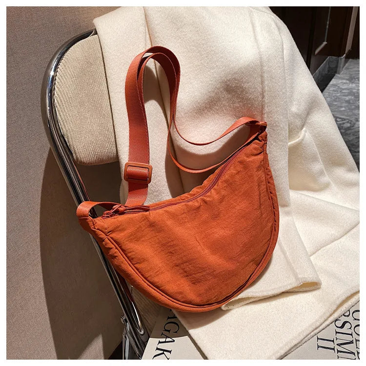 Casual Nylon Hobo Crossbody Bag for Women - Large Capacity Designer Shoulder