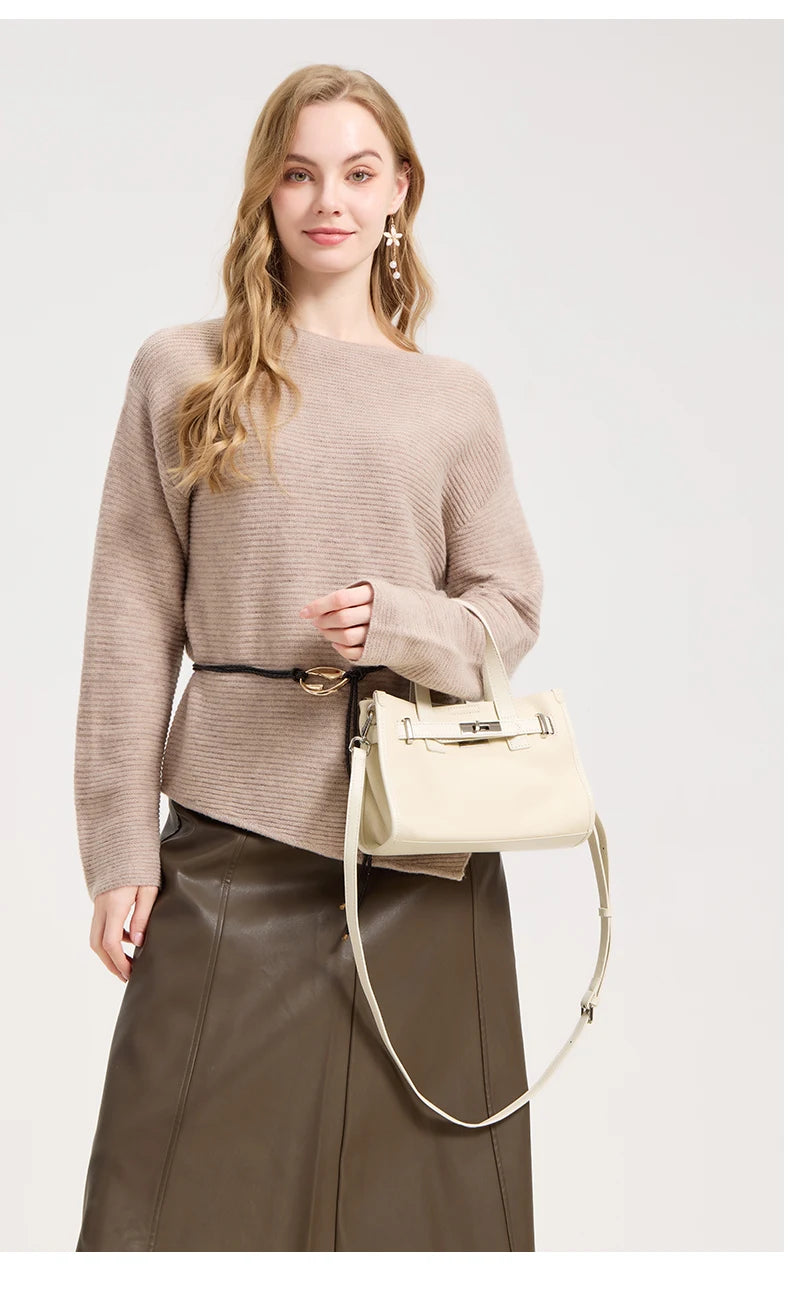 Cowhide Satchel Bag for Women 2026 - Mini Genuine Leather Crossbody Bag - JStorehub 