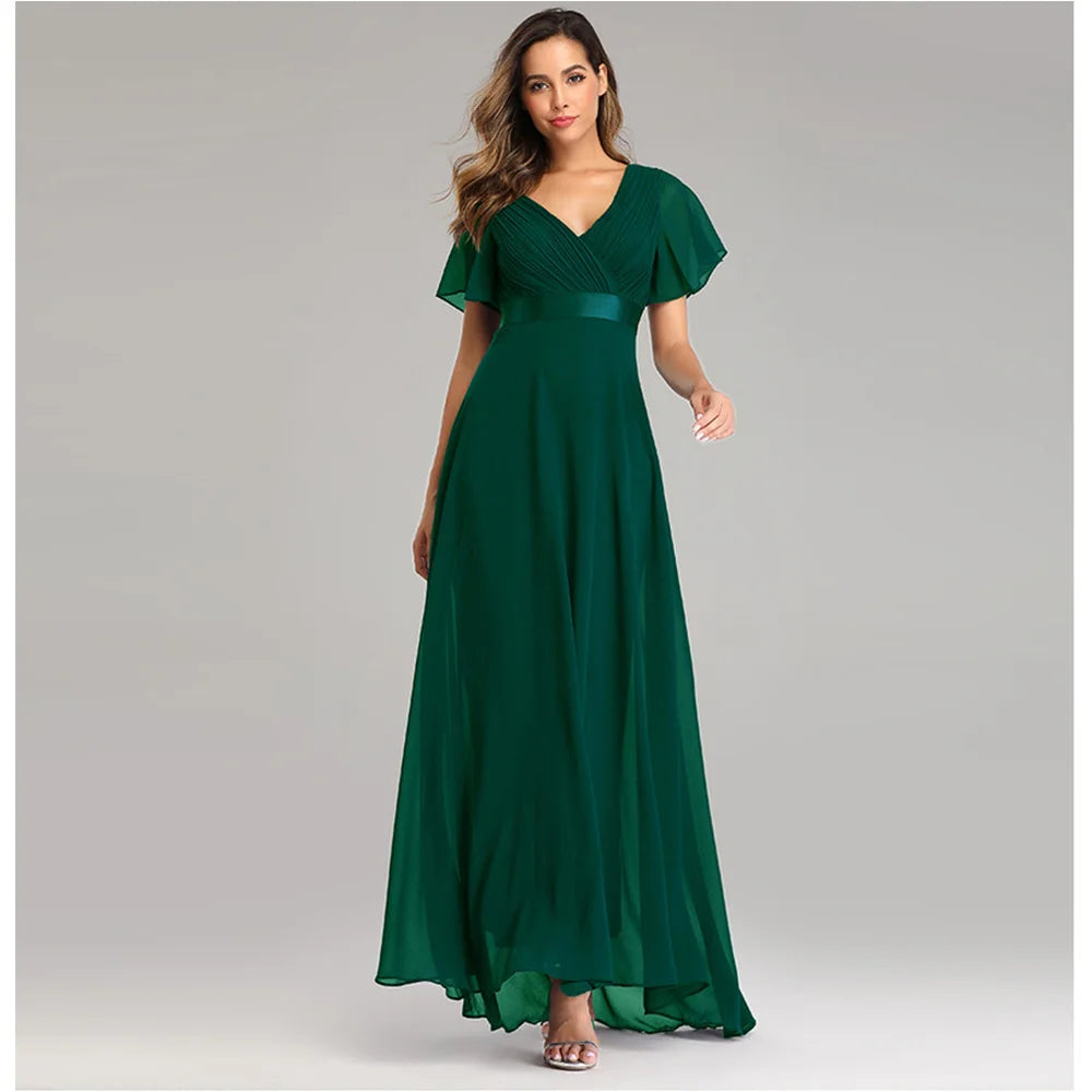Sexy Pink Chiffon Tulle Maxi Summer Dress - Casual Vintage Long Party Gown