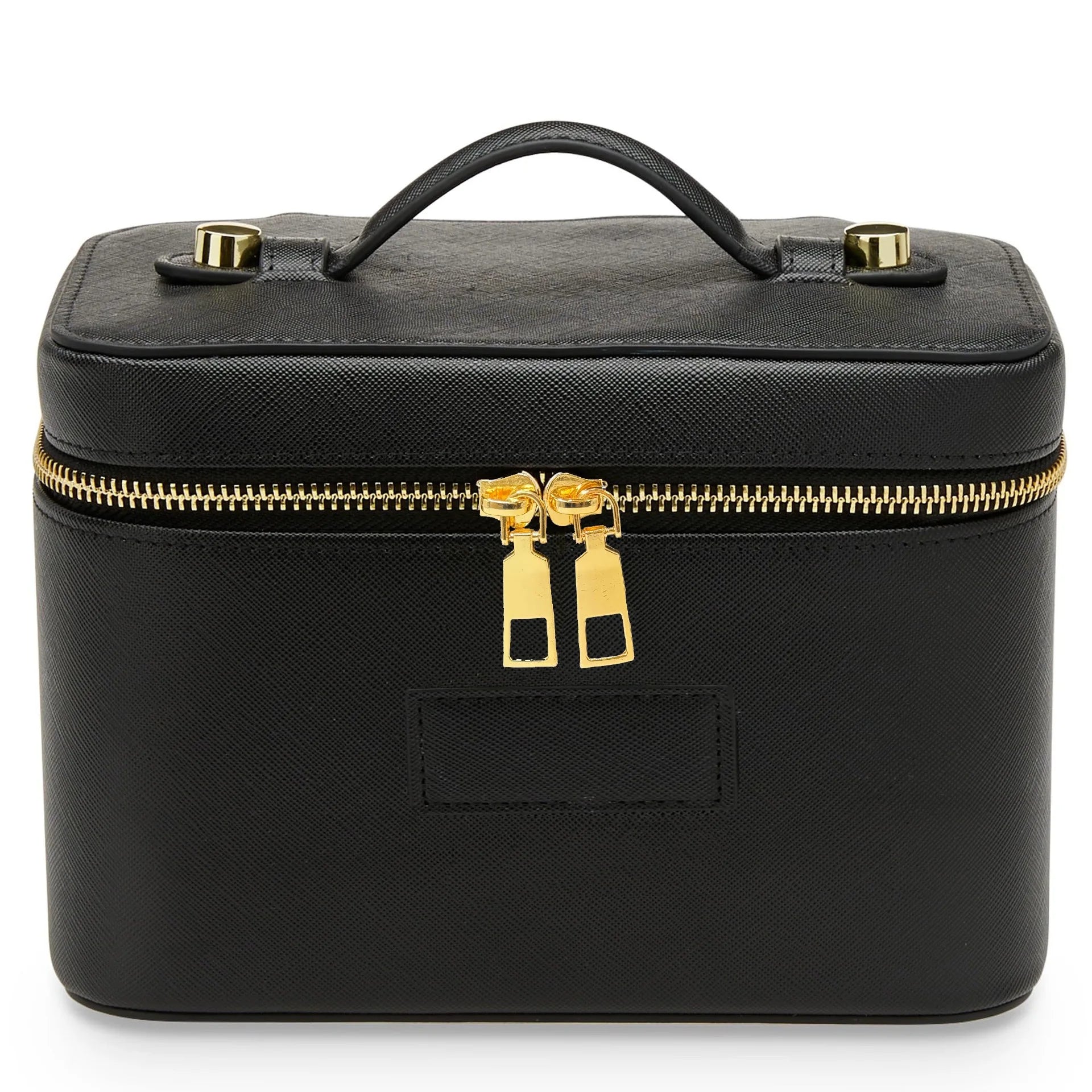 Custom Name Ladies Saffiano Split Leather Travel Toiletry Bag - Hanging Makeup Organizer - JStorehub 