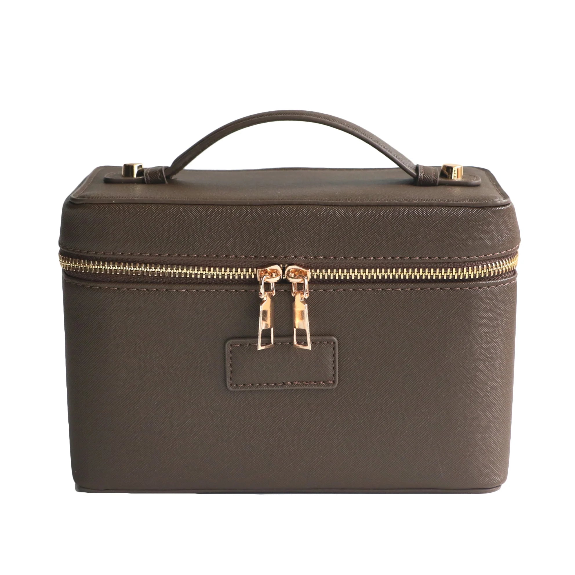 Custom Name Ladies Saffiano Split Leather Travel Toiletry Bag - Hanging Makeup Organizer - JStorehub 
