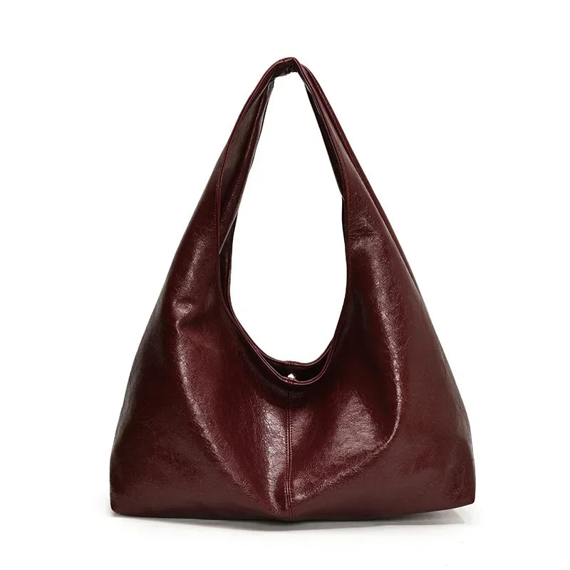 Large Capacity PU Leather Hobo Underarm Bag - 2026 Y2K Trend Shoulder Tote for Women