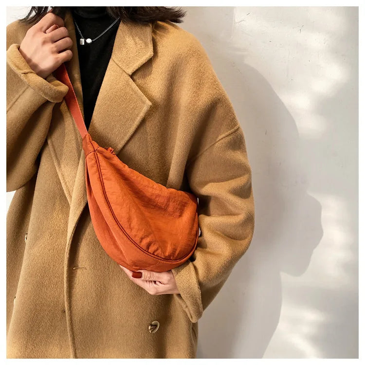 Casual Nylon Hobo Crossbody Bag for Women - Large Capacity Designer Shoulder