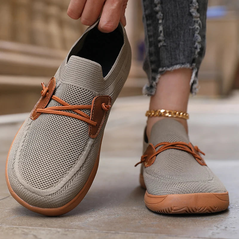 Women' Simple Wide Footed Sneakers Minimalist Mesh Comfortable Zero Drop Shoe New Breathable Fashionable Barefoot Sneakers Women