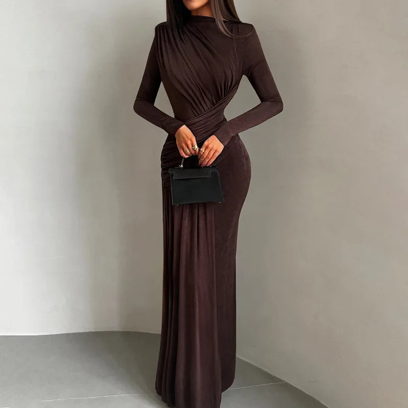 Elegant Women Dresses: Irregular Pleated Maxi Dress | Salman Store