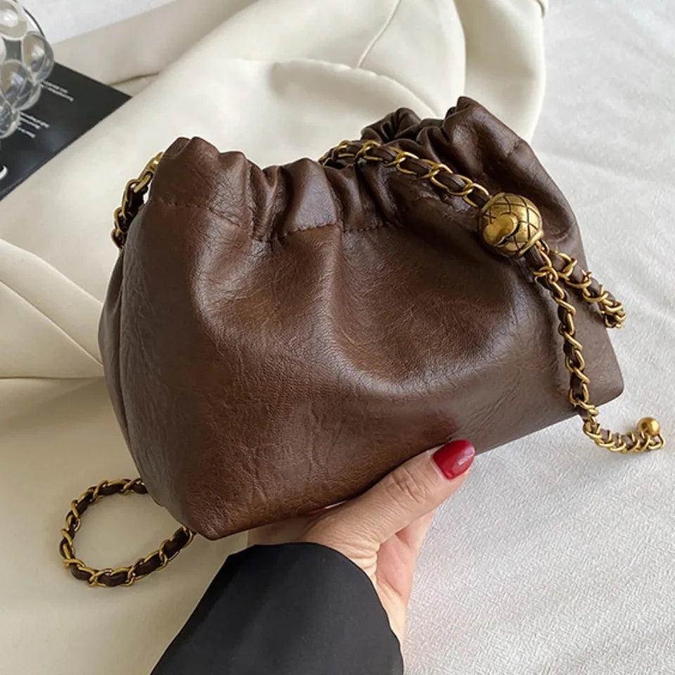 Women's chain shoulder bag PU leather crossbody bag handbag - SalmanStore 