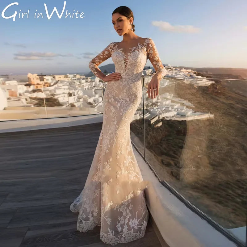 Detachable 2-in-1 Wedding Dress - Embroidered Lace Applique Tulle Bridal Gown - JStorehub 