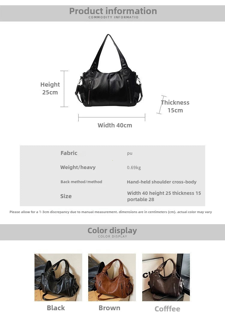 Soft Interior Shoulder Bag 2026 - High Quality Contrasting Color PU Handbag for Wome - JStorehub 