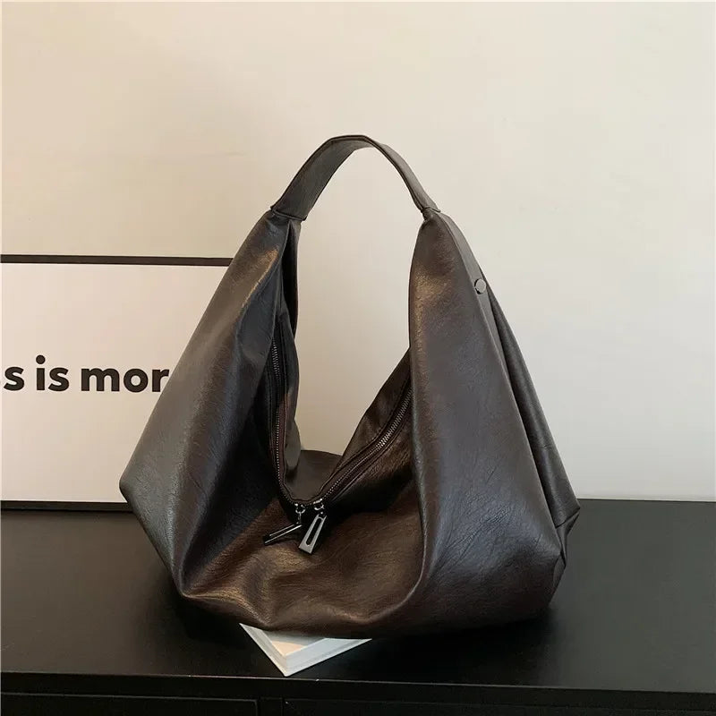 Big Black Shoulder Bag for Women - Large Hobo Soft Leather Crossbody Tote Bag