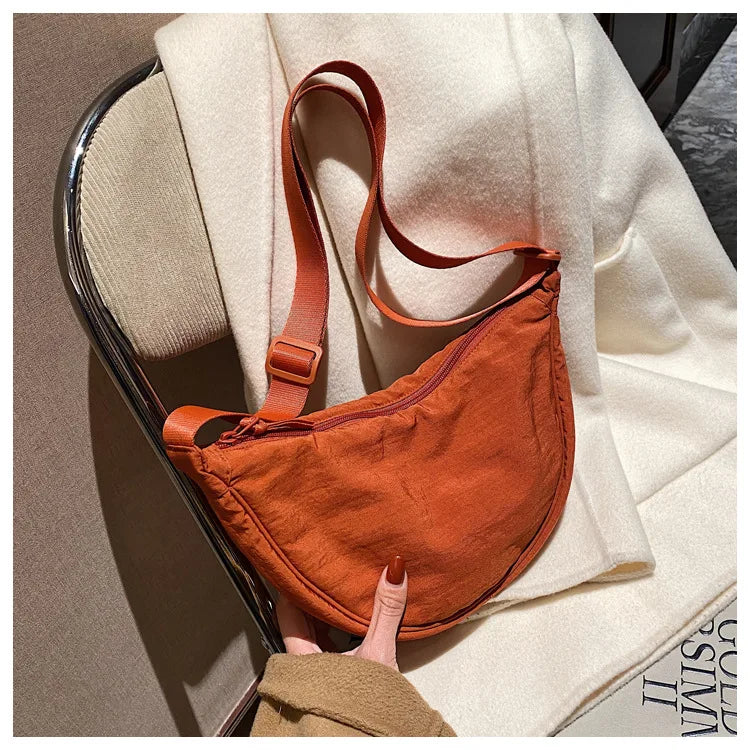 Casual Nylon Hobo Crossbody Bag for Women - Large Capacity Designer Shoulder
