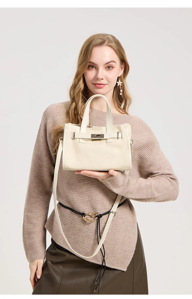 Cowhide Satchel Bag for Women 2026 - Mini Genuine Leather Crossbody Bag - JStorehub 