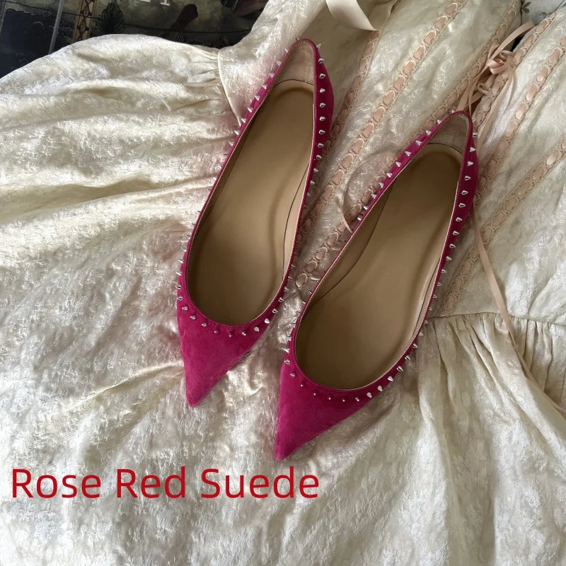 Women's Luxury Leather Flat Shoes - Elegant Comfortable Daily Flats