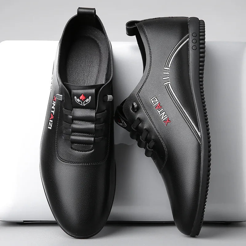 2024 casual men leather shoes Versatile Business White footwear Fashion anti slip comfortable loafers male new lightweight flat