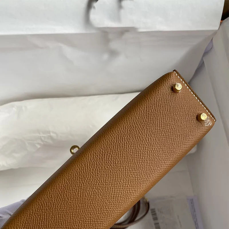Custom Made Epsom Leather Real Cowhide Tote Bag for Women - Large Capacity Shoulder Handbag - JStorehub 