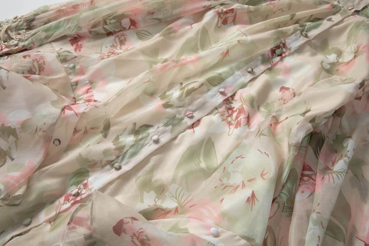 Women Dresses: Stand Collar Floral Casual Vestidos | Salman Store