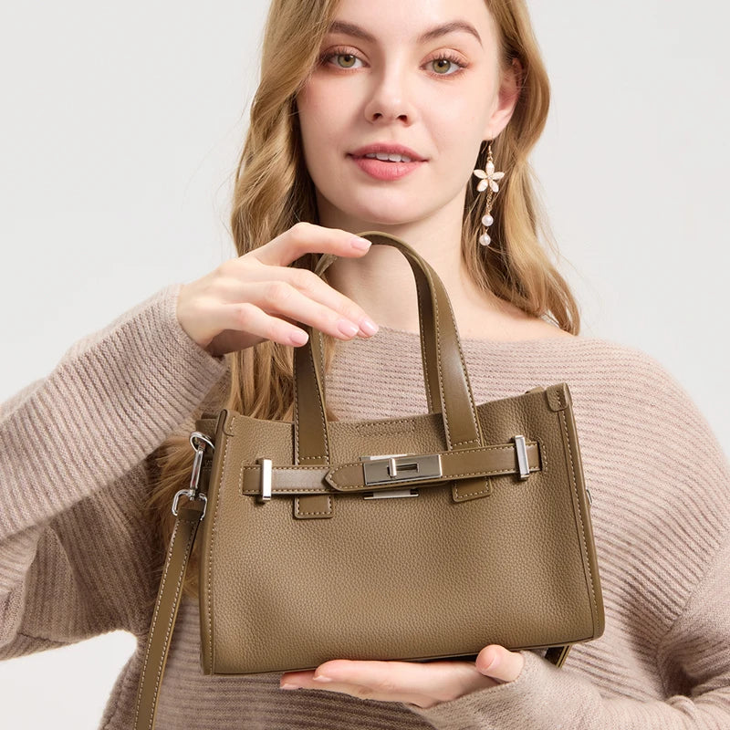 Cowhide Satchel Bag for Women 2026 - Mini Genuine Leather Crossbody Bag - JStorehub 