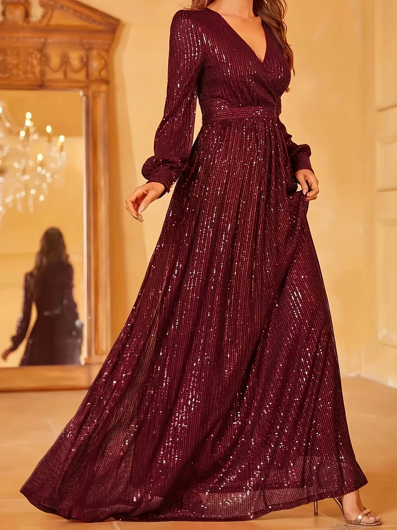 Women Dresses: Elegant Long-Sleeve Gown for Events | Salman Store