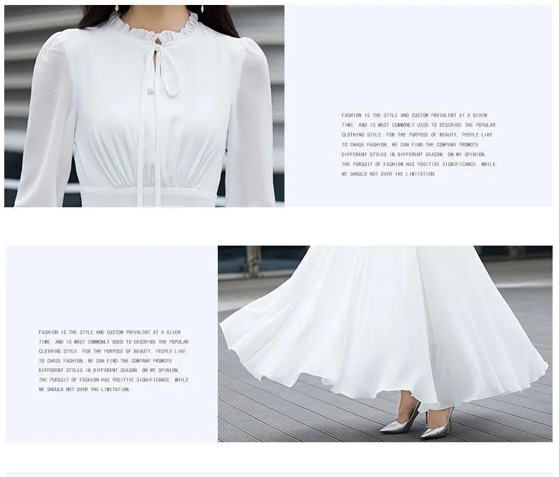 2026 Bohemian Beach Long Chiffon Dress - Elegant Long Sleeve 4XL - JStorehub 