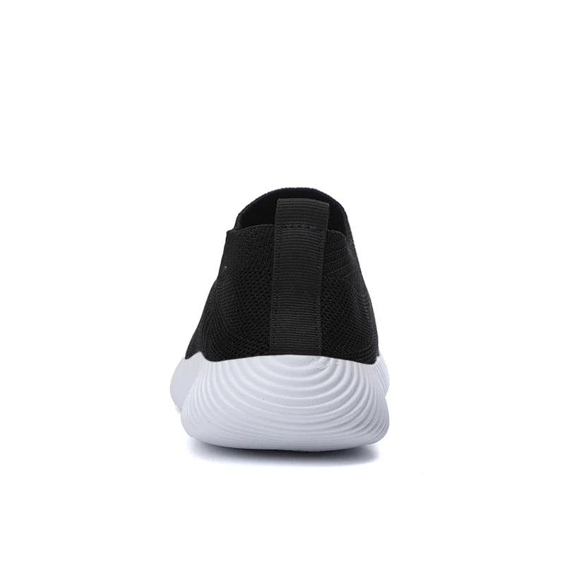 Women's Pink Mesh Sneakers - Breathable Flying Woven Slip-On Walking Shoes - JStorehub 