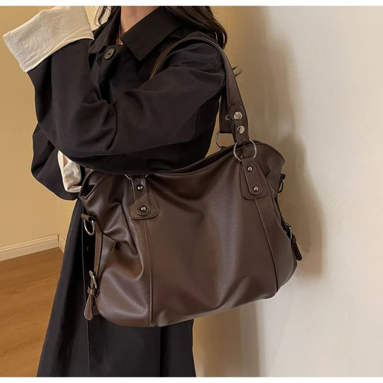 Soft Interior Shoulder Bag 2026 - High Quality Contrasting Color PU Handbag for Wome