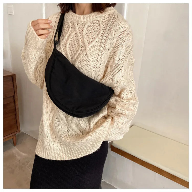 Casual Nylon Hobo Crossbody Bag for Women - Large Capacity Designer Shoulder