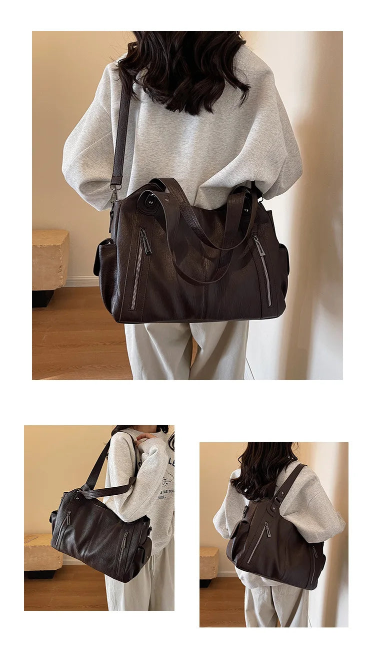 Soft Interior Shoulder Bag 2026 - High Quality Contrasting Color PU Handbag for Wome - JStorehub 