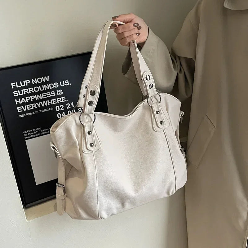 Soft Interior Shoulder Bag 2026 - High Quality Contrasting Color PU Handbag for Wome