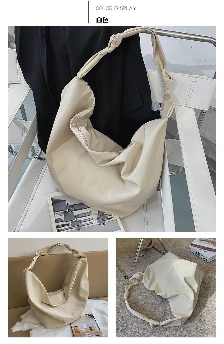 2026 Canvas Tote Bag for Women - Casual Solid Color Shoulder Messenger Bag - JStorehub 