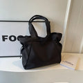 Casual Large Capacity Tote Bag for Women - Simple Aesthetic Drawstring Shoulder Bag