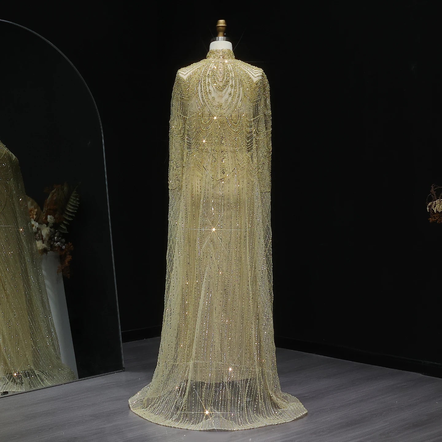 Customized Luxury Nude Caftan Prom Evening Dress - Elegant Party Gown - JStorehub 