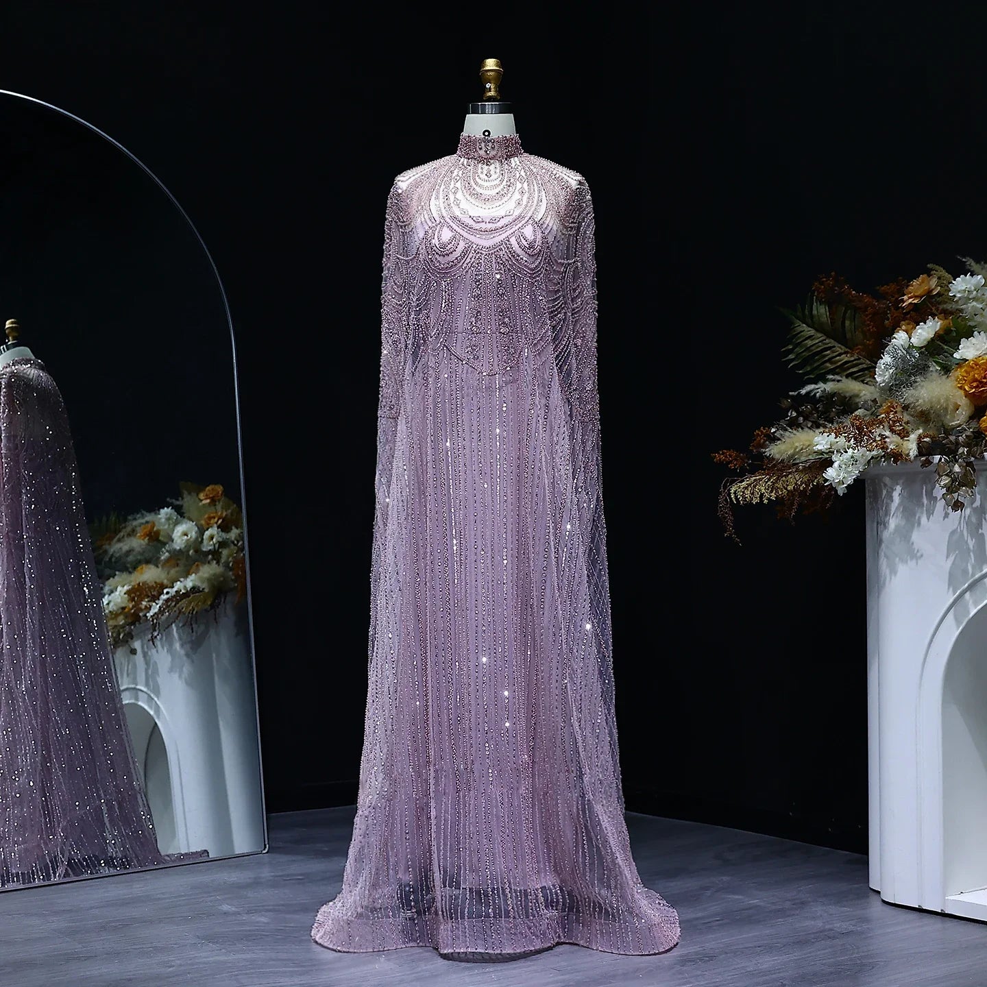 Customized Luxury Nude Caftan Prom Evening Dress - Elegant Party Gown