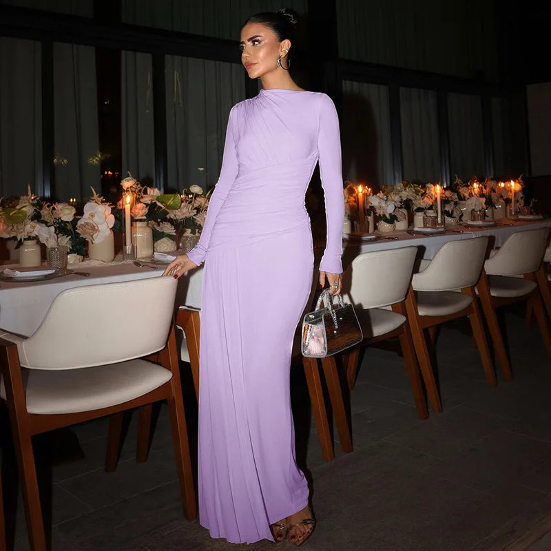 Elegant Women Dresses: Irregular Pleated Maxi Dress | Salman Store