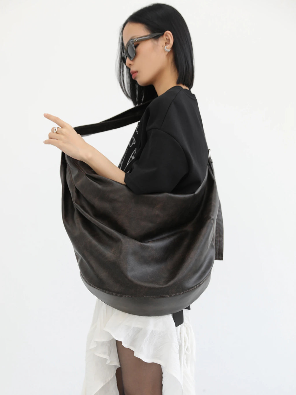 Retro Pleated Large Capacity Shoulder Bag for Women - Versatile Crossbody Bag - JStorehub 