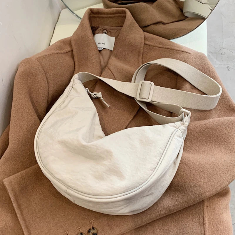 Casual Nylon Hobo Crossbody Bag for Women - Large Capacity Designer Shoulder