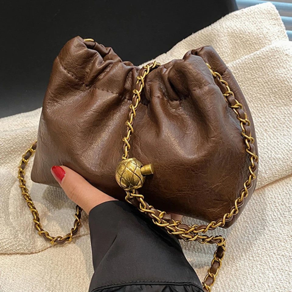 Women's chain shoulder bag PU leather crossbody bag handbag - SalmanStore 