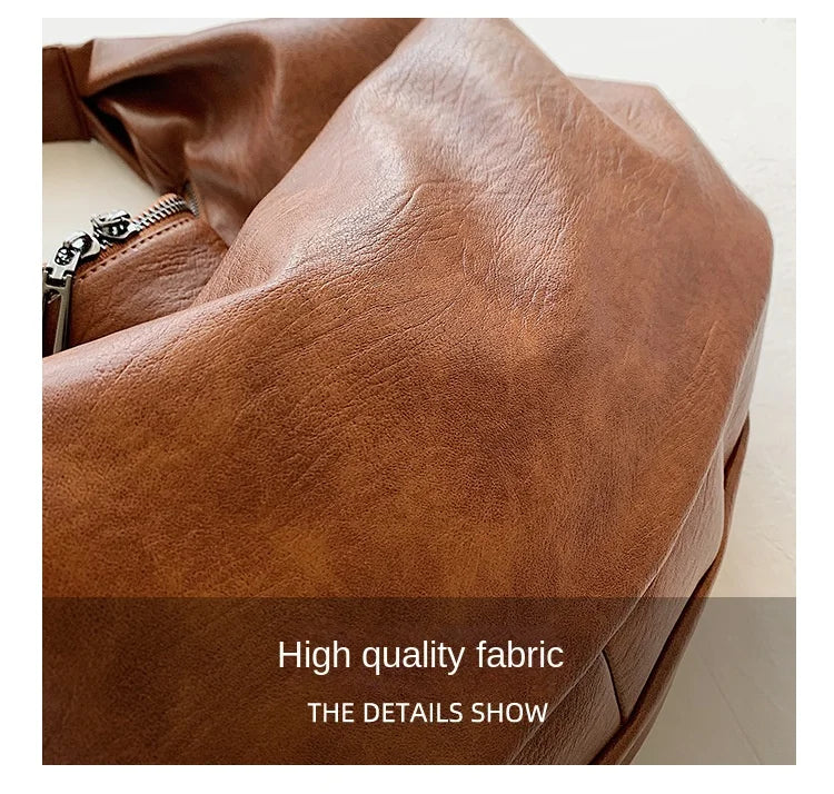 Big Black Shoulder Bag for Women - Large Hobo Soft Leather Crossbody Tote Bag - JStorehub 
