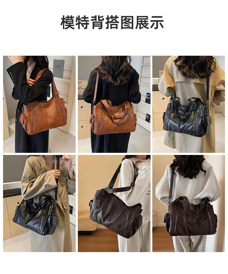 Soft Interior Shoulder Bag 2026 - High Quality Contrasting Color PU Handbag for Wome - JStorehub 