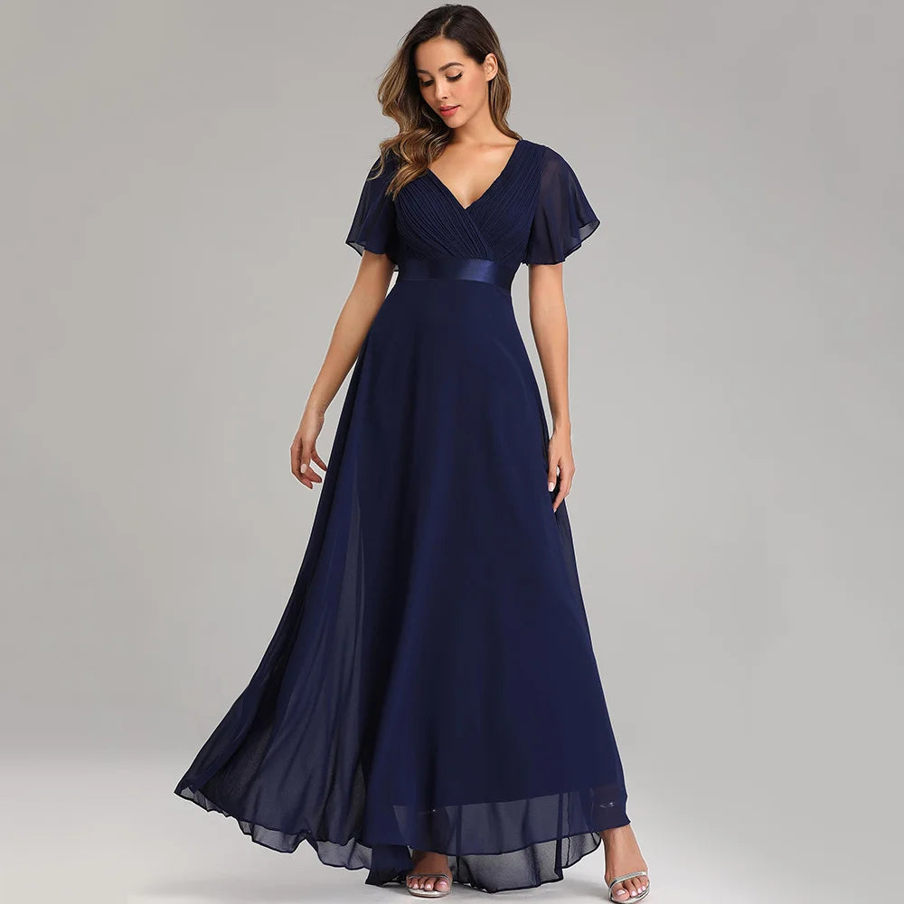 Sexy Pink Chiffon Tulle Maxi Summer Dress - Casual Vintage Long Party Gown