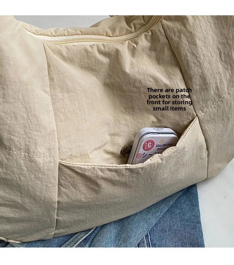 Trendy Women's Soft Cloth Shoulder Bag - Solid Color Y2K Casual Big Crossbody Bag 2026 - JStorehub 