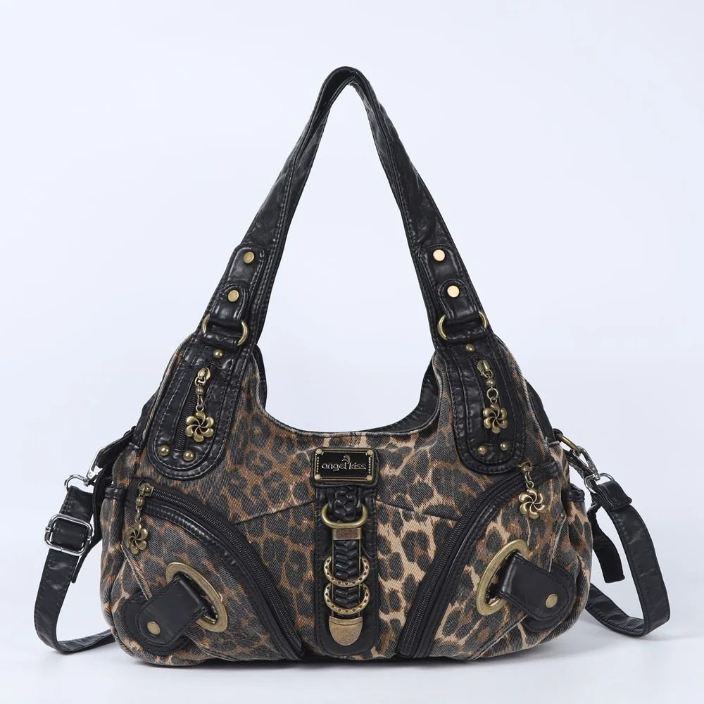 Leopard Print Handbag for Women - Fashionable Animal Print Shoulder Bag