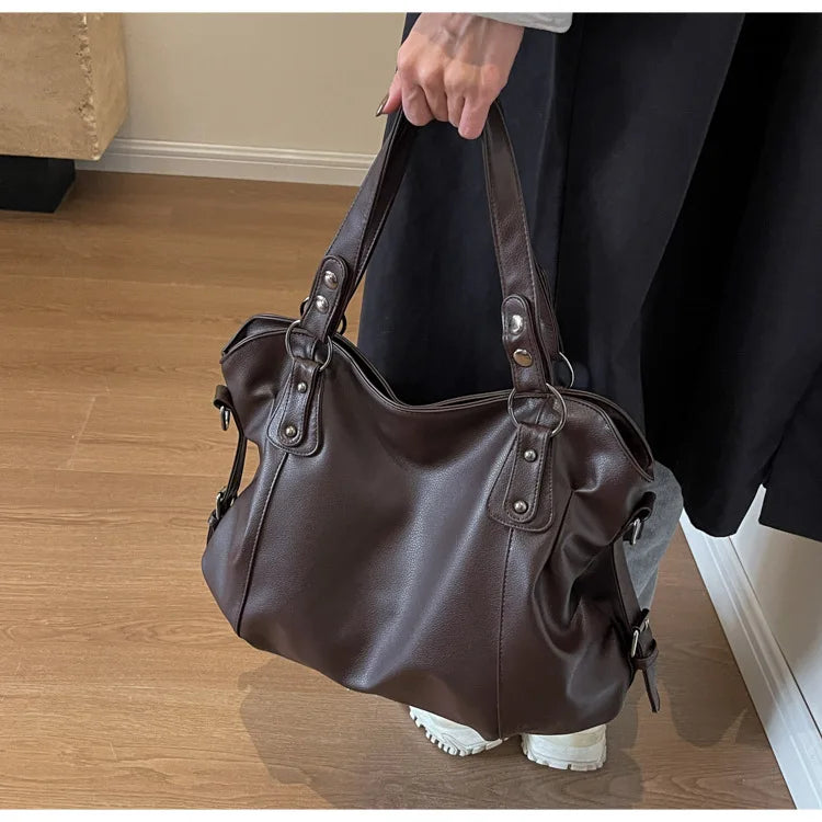 Soft Interior Shoulder Bag 2026 - High Quality Contrasting Color PU Handbag for Wome