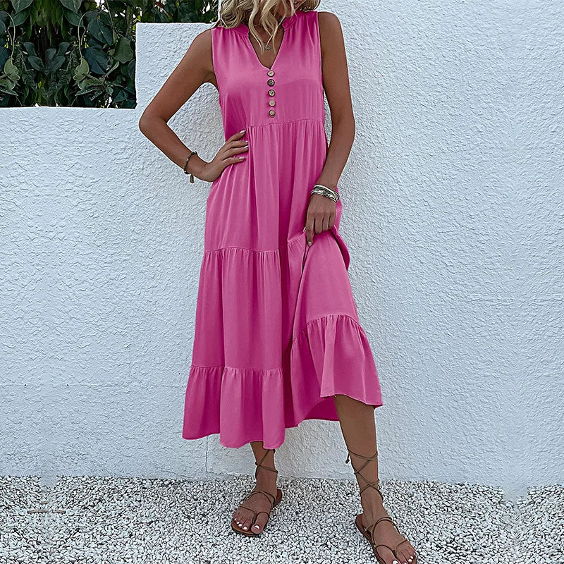 Women Dresses: Casual Summer Midi Dress - Salman Store